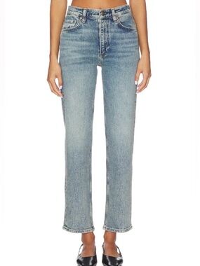 rag & bone THE HARLOW MID-RISE ANKLE STRAIGHT jeans In (Amity) Blue size 26 NWT